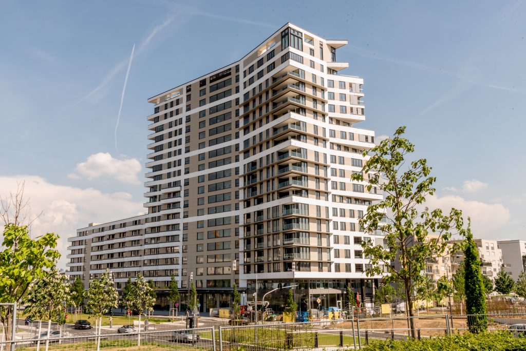 PRAEDIUM: Ein neues Wahrzeichen für das Frankfurter Europaviertel Foto: Nassauische Heimstätte/ Dirk Metzner